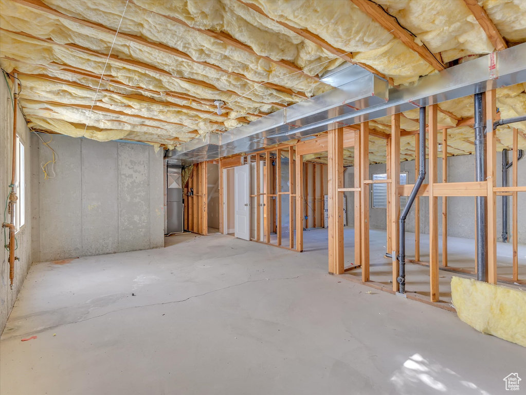 View of unfinished basement