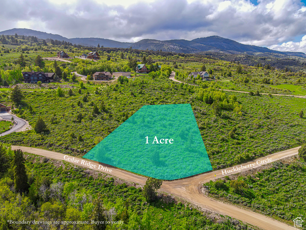 Aerial view of a mountain backdrop