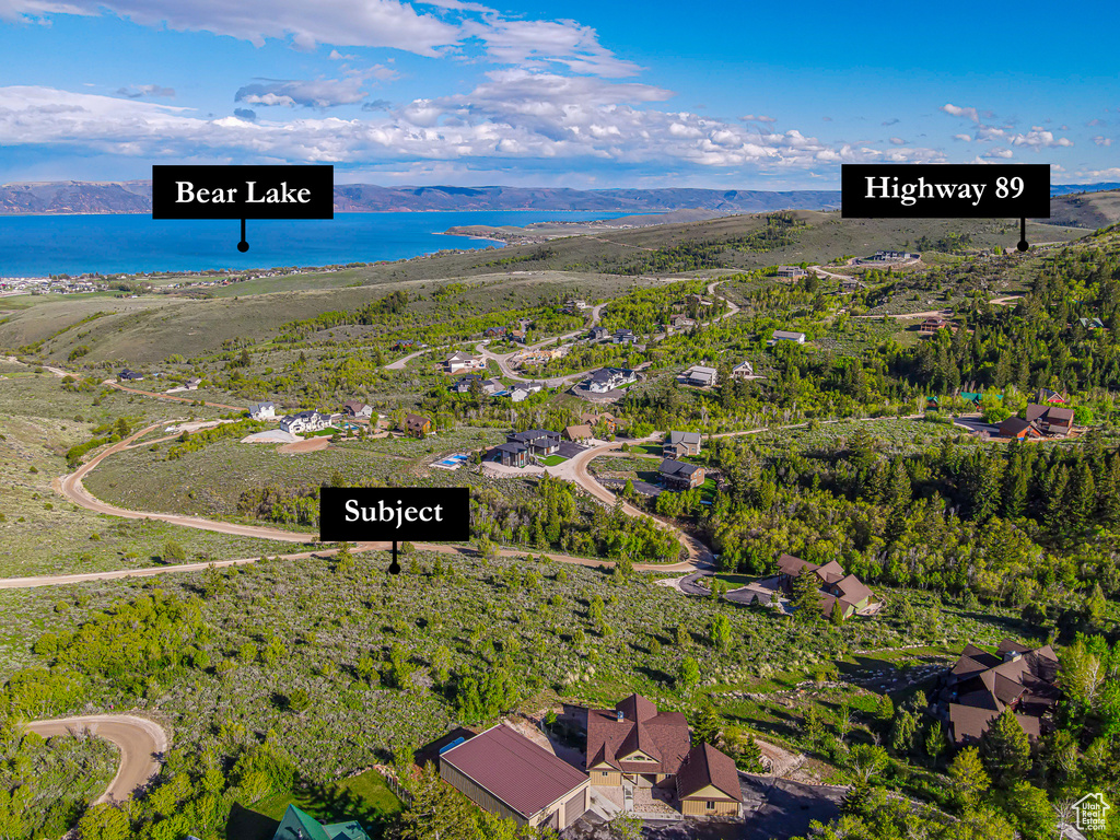 Bird's eye view of a large body of water