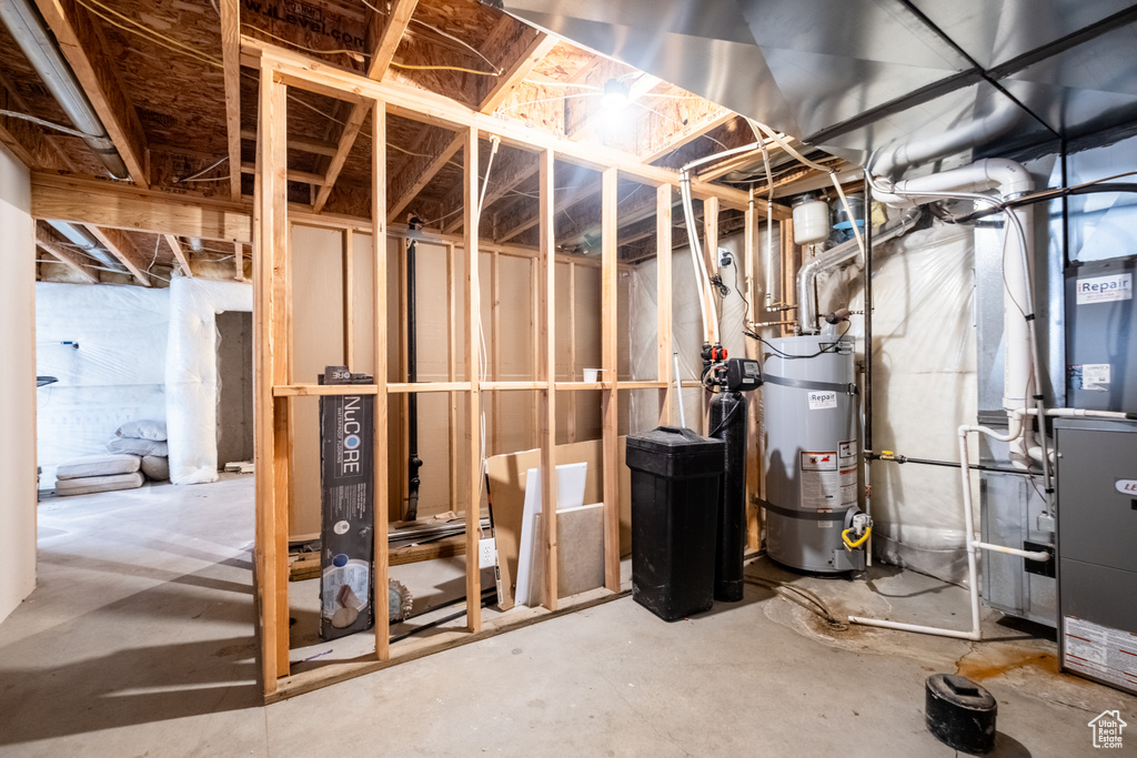 Unfinished below grade area with secured water heater