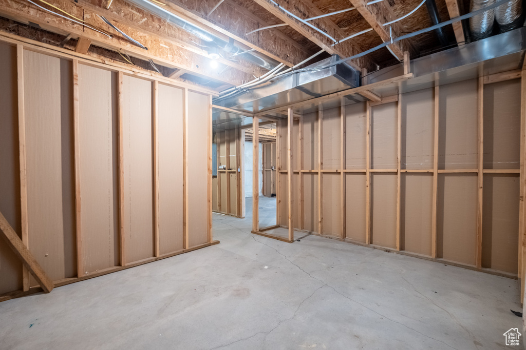 View of unfinished basement