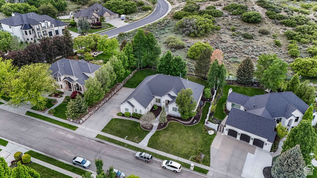 Aerial view of residential area