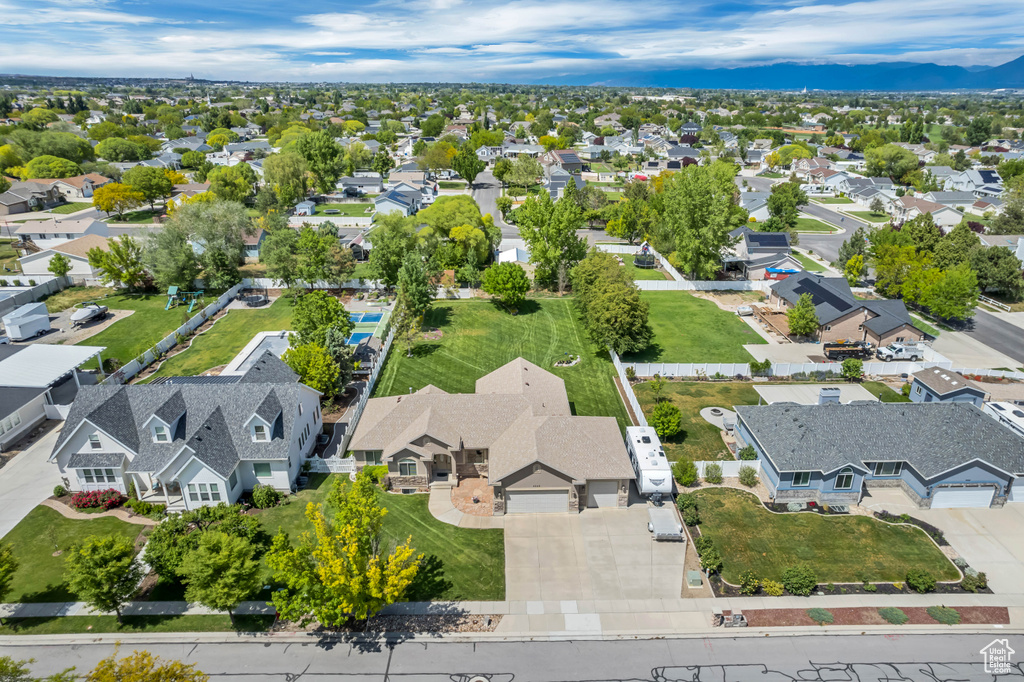 Aerial view of residential area
