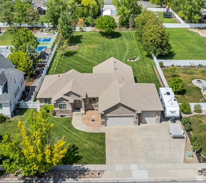 Aerial view of property and surrounding area