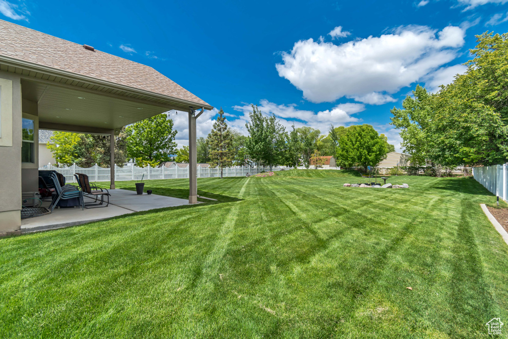 View of yard featuring a patio