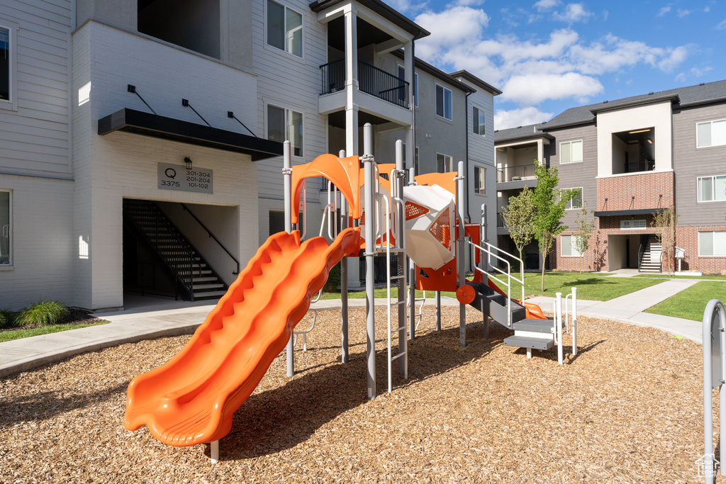Community play area featuring a residential view
