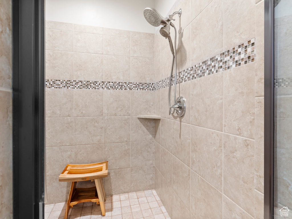 Bathroom with tiled shower