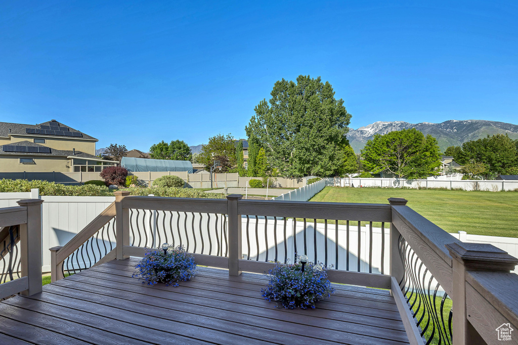 Deck with a mountain view