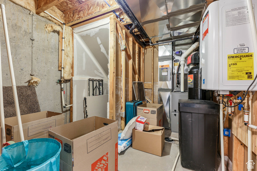 Unfinished below grade area with water heater