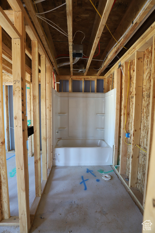 View of unfinished basement