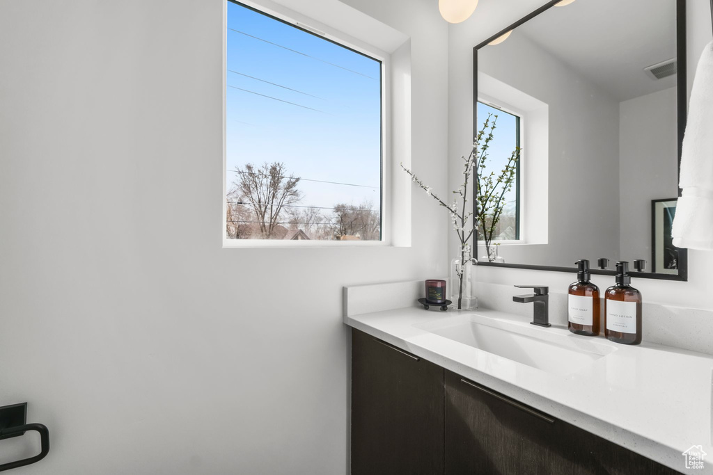 Bathroom featuring vanity