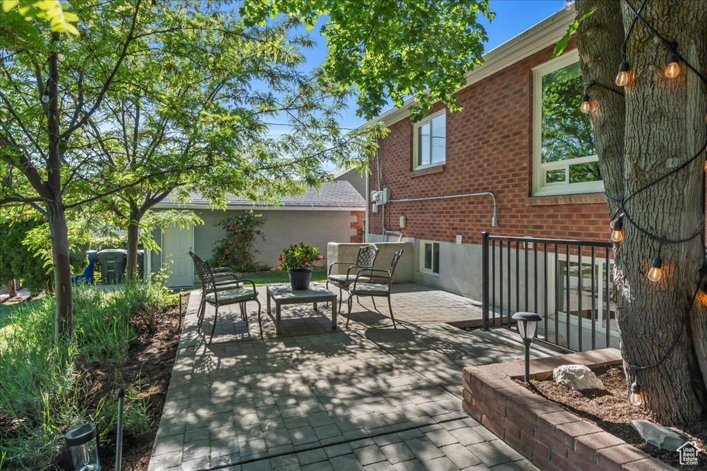 View of patio featuring outdoor lounge area