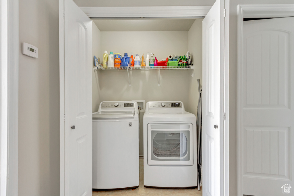 Washroom with separate washer and dryer