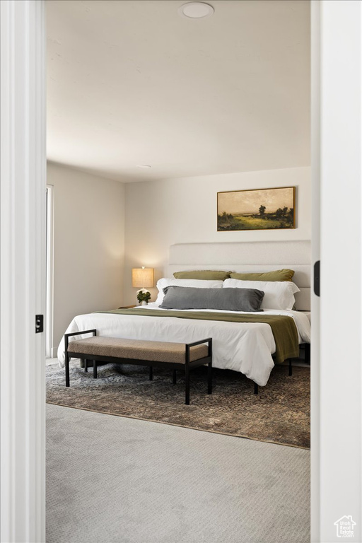 Bedroom with carpet floors