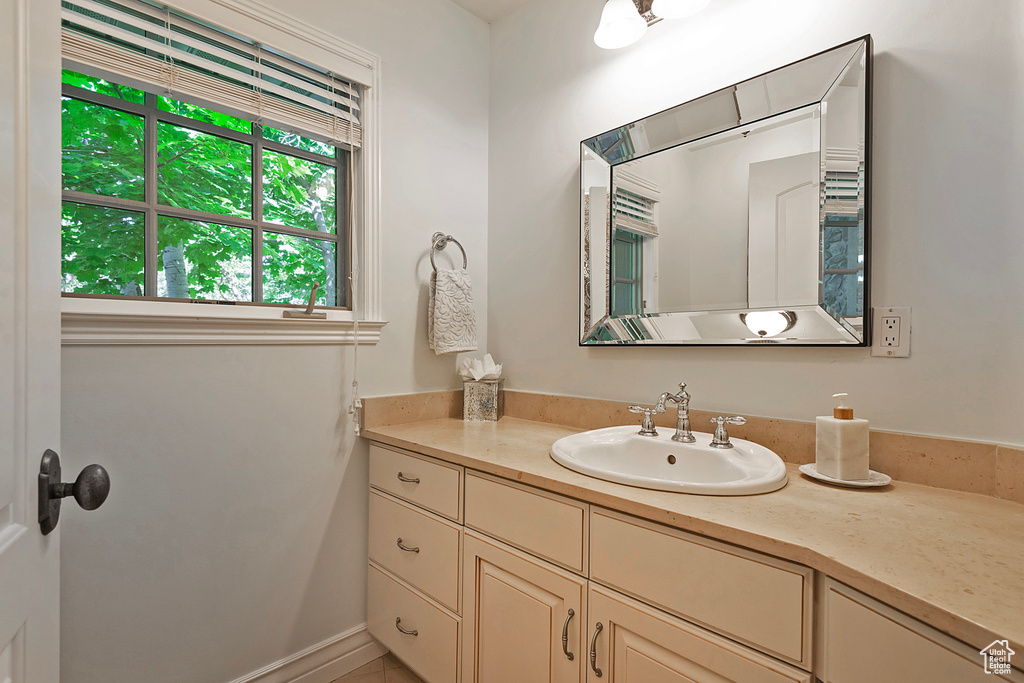 Bathroom featuring vanity