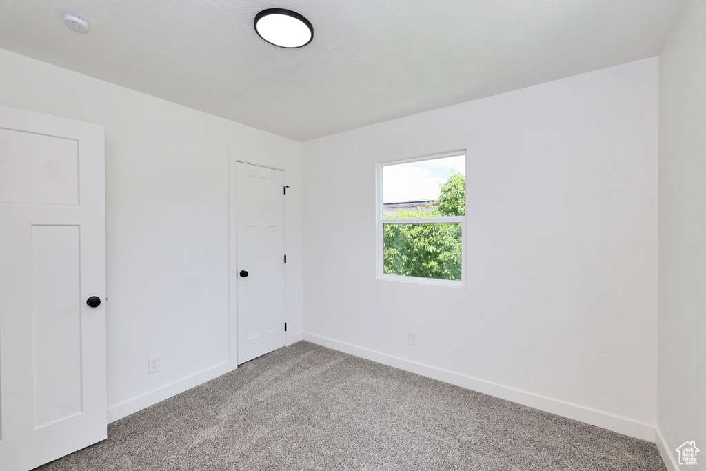 Unfurnished bedroom featuring carpet flooring, baseboards, and a closet