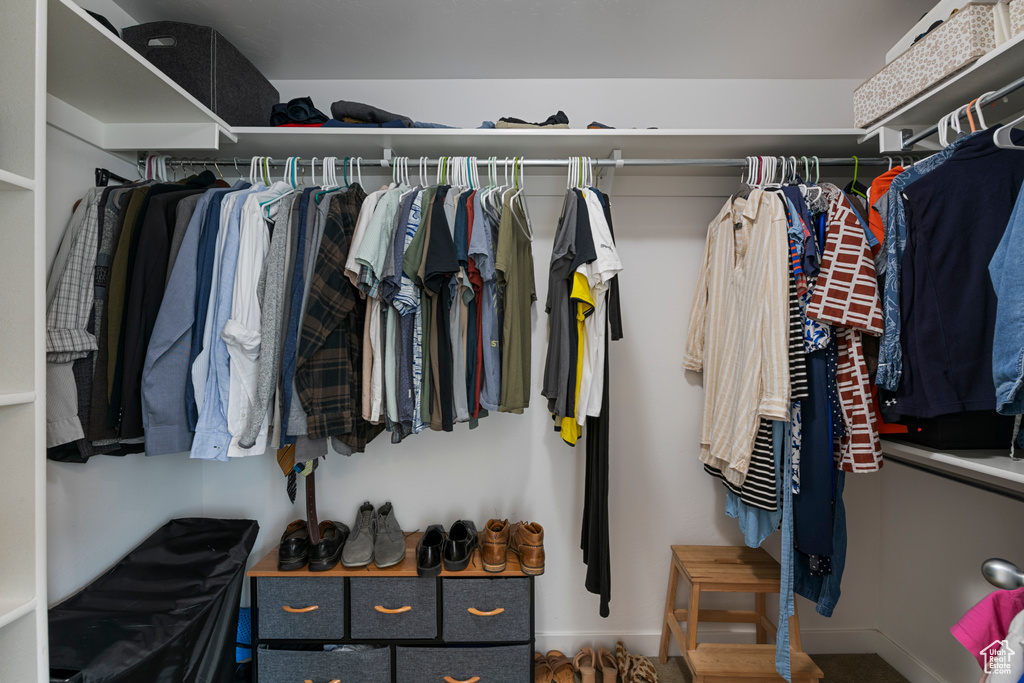 View of walk in closet
