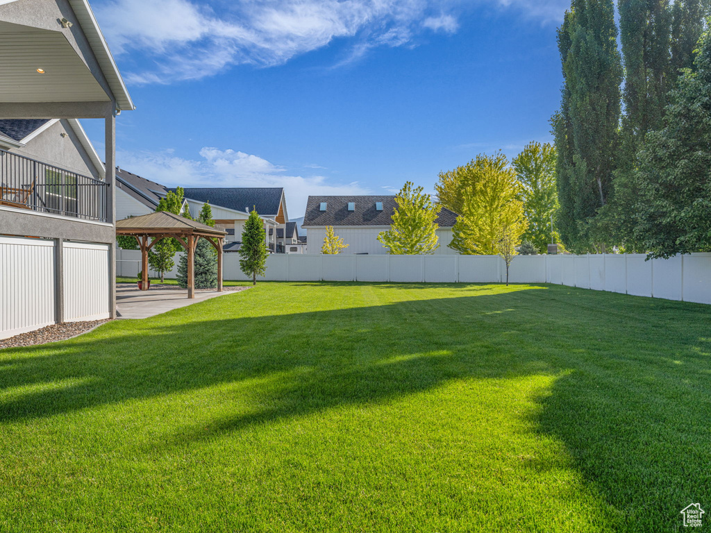 View of yard with a gazebo