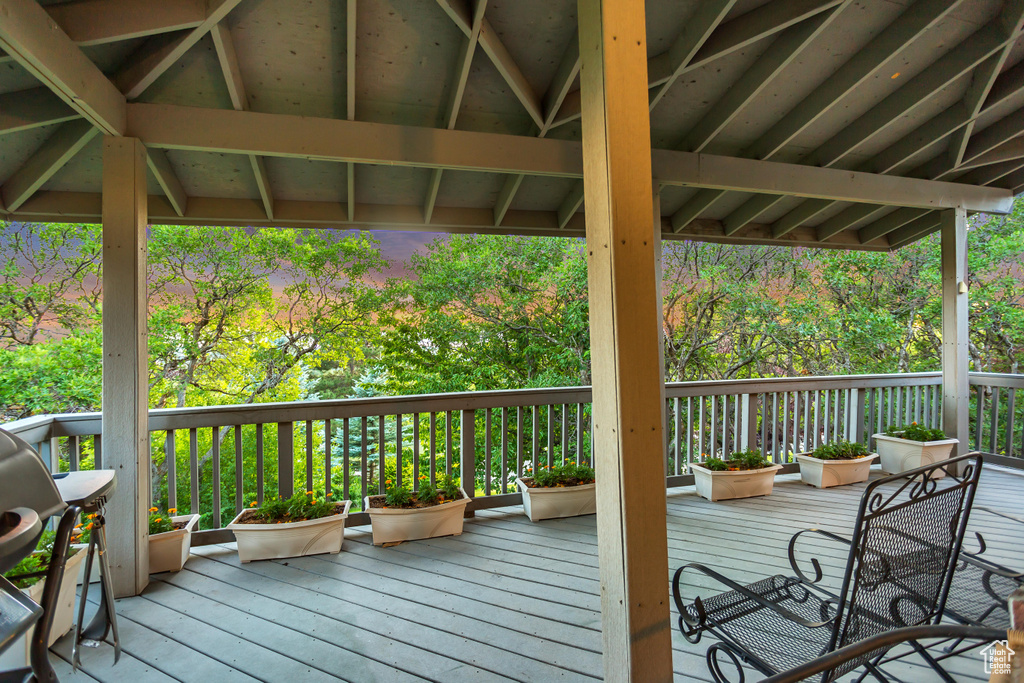 View of wooden deck