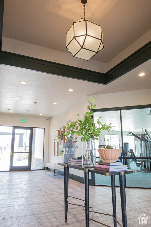 Common area with recessed lighting