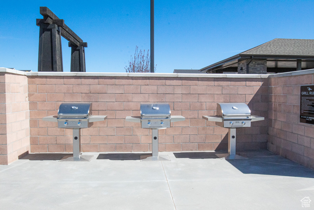 View of patio / terrace with a grill