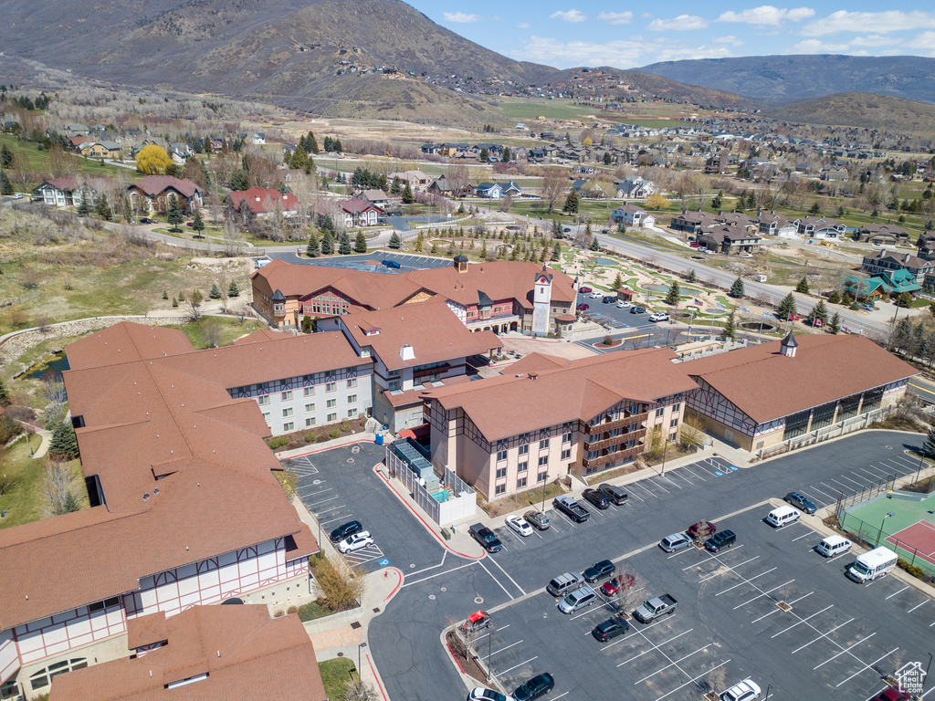 Bird's eye view of a mountain backdrop