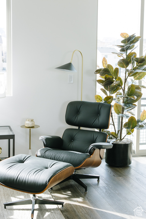 Living area featuring wood finished floors