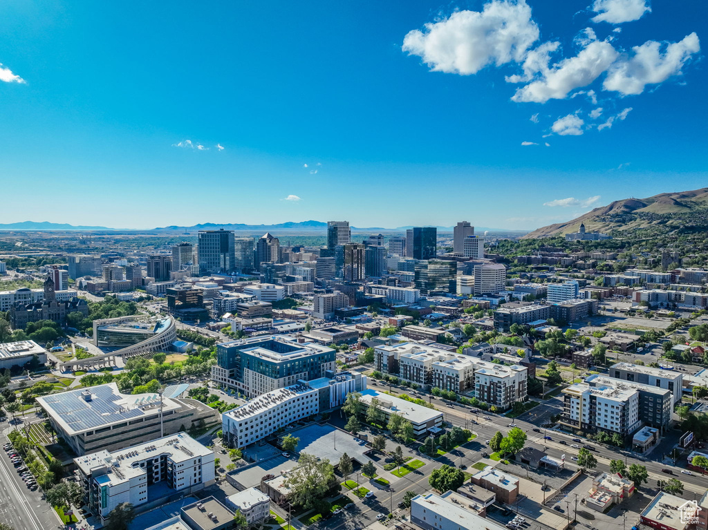 View of urban area with mountains