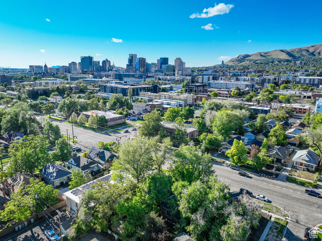 View of urban area featuring mountains