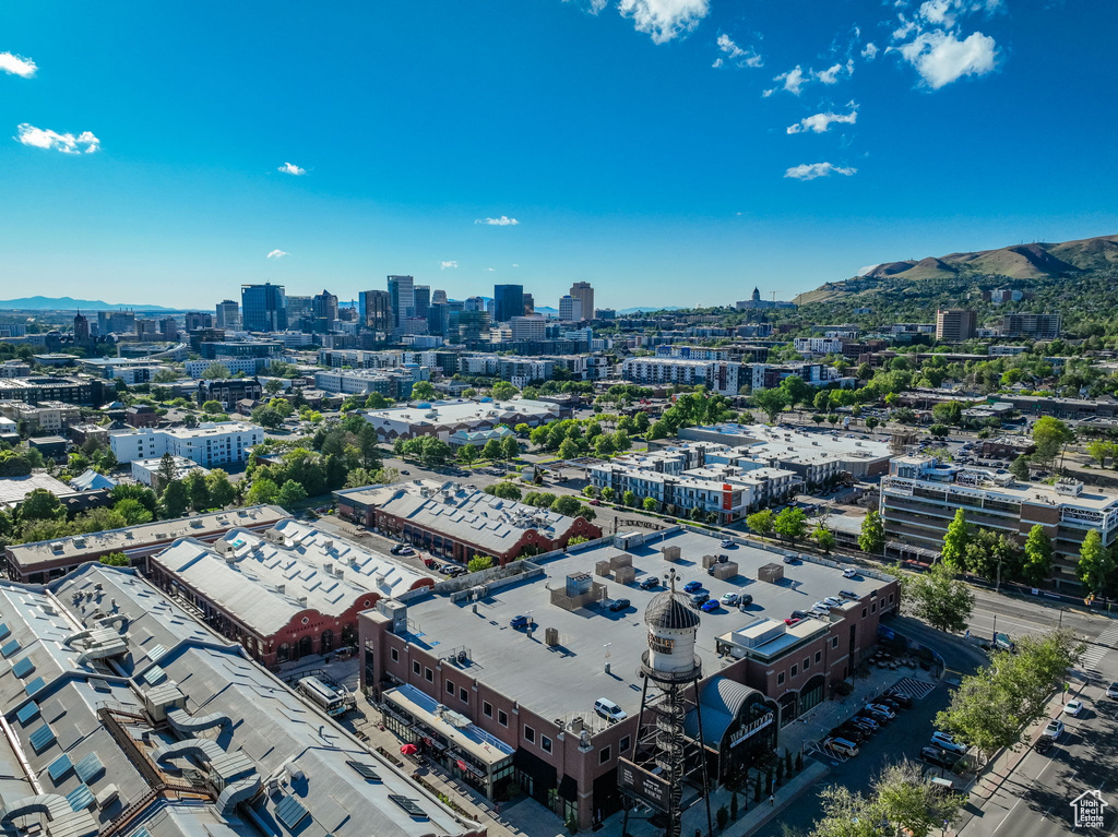 View of urban area with mountains
