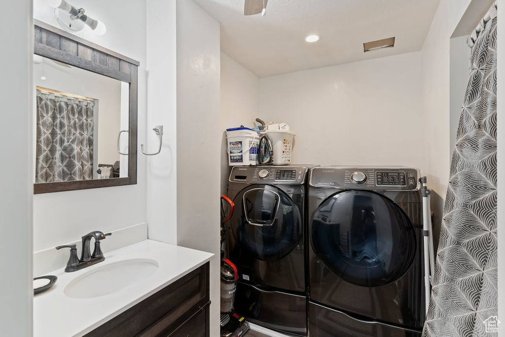 Laundry room with separate washer and dryer
