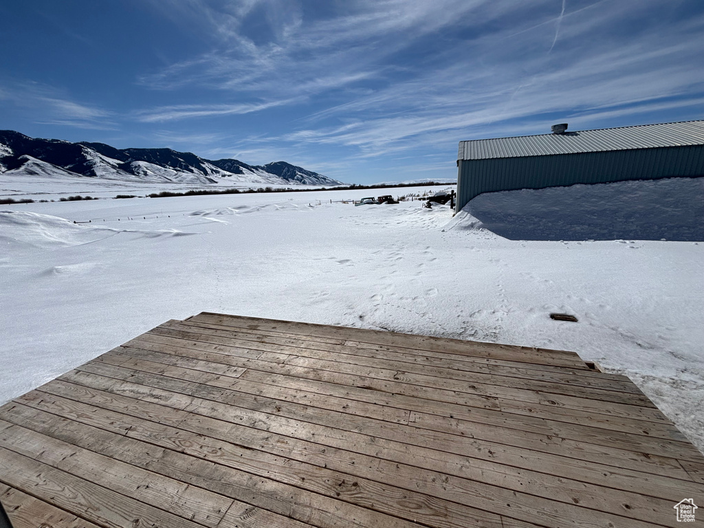 Dock area with a mountain view