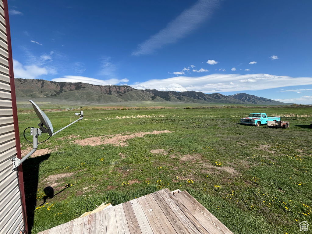 Mountain view with rural landscape
