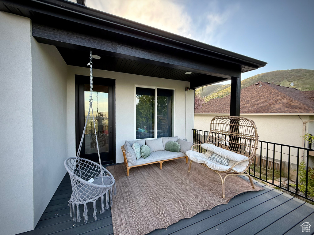 View of wooden deck