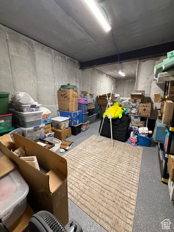 View of unfinished basement