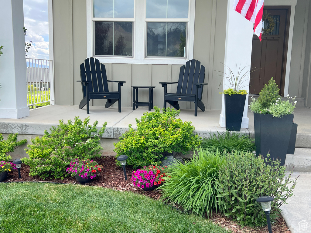 View of covered porch