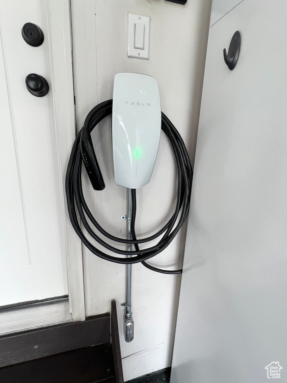 Garage view of car charger