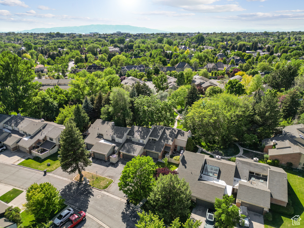 Aerial perspective of suburban area