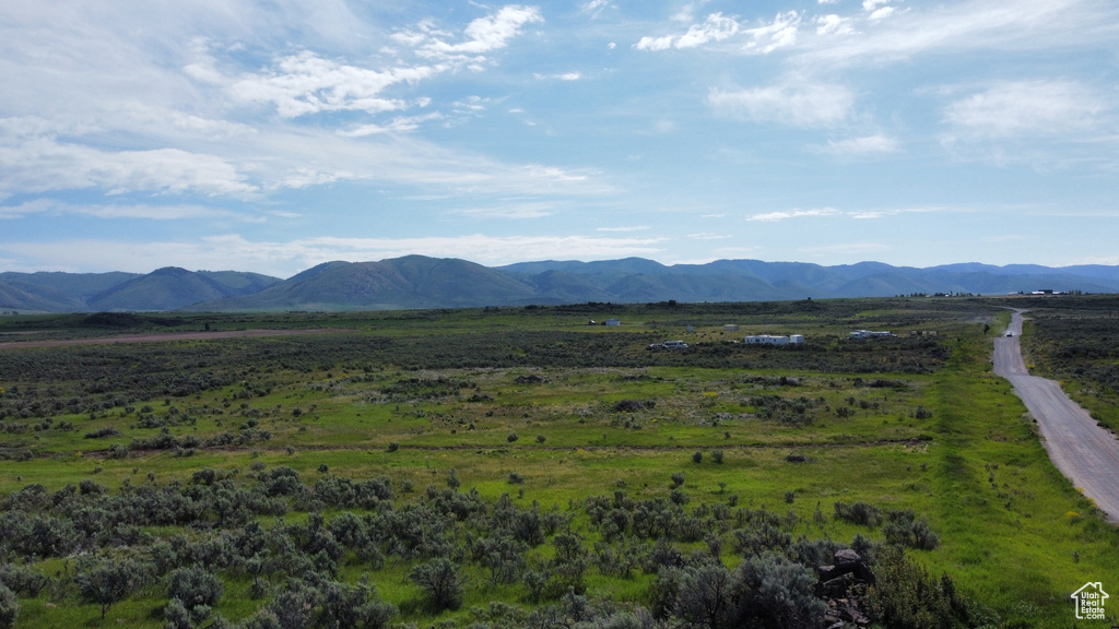 Mountain view with rural landscape