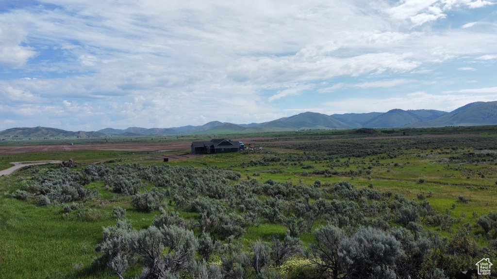 Mountain view with rural landscape