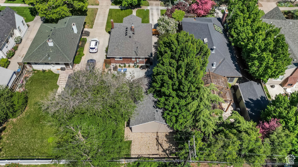 Aerial view of residential area