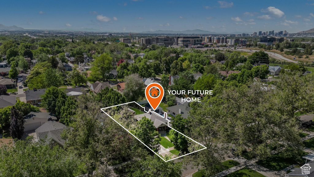 Aerial overview of property\\\\\\\'s location with property boundaries highlighted