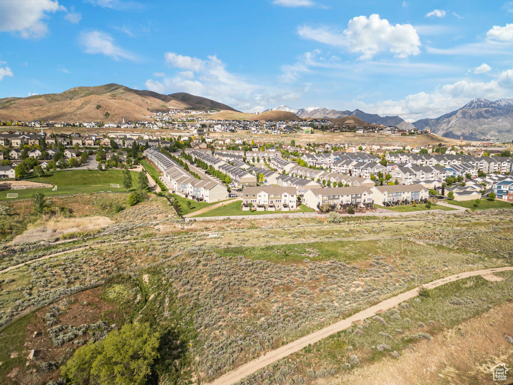 Mountain view with nearby suburban area