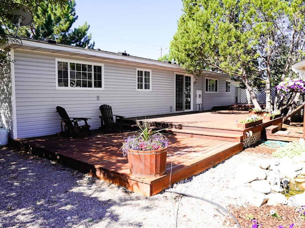 Rear view of property with a deck