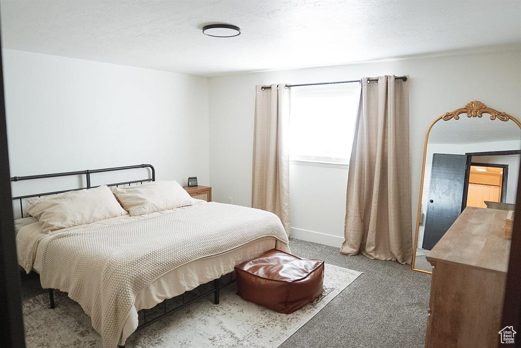 Bedroom with carpet floors