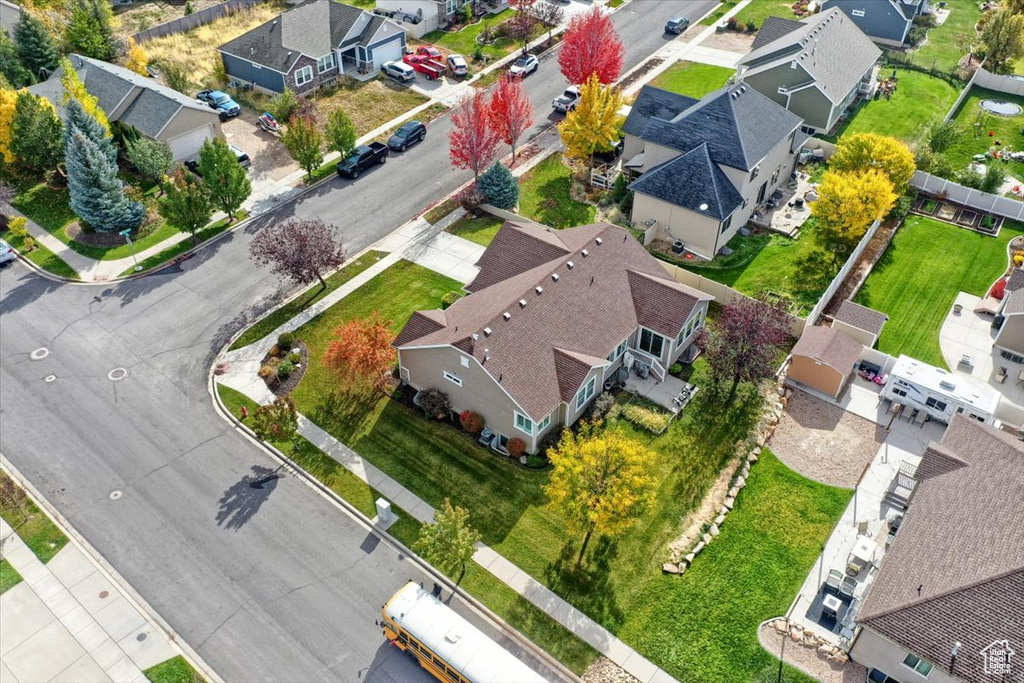 Aerial view of residential area