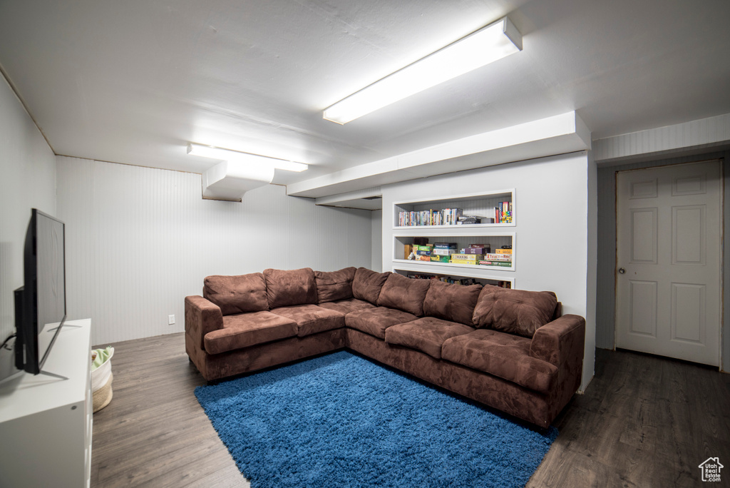 Living area featuring wood finished floors