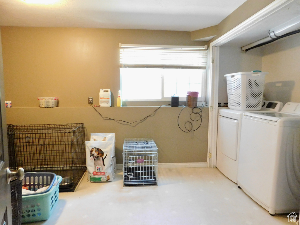 Laundry room with separate washer and dryer