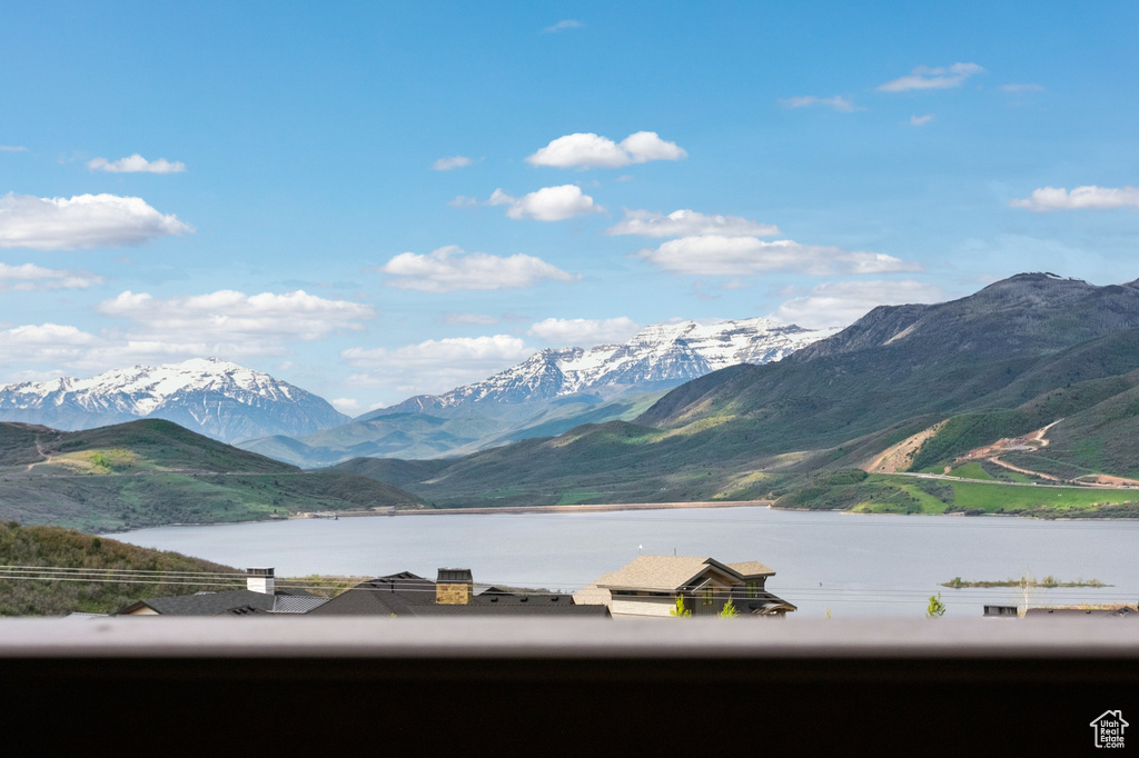 Mountain view with a large body of water
