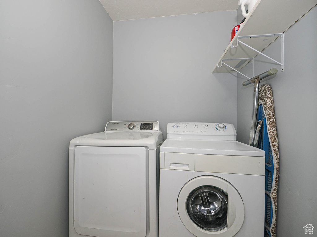 Laundry area featuring washing machine and dryer